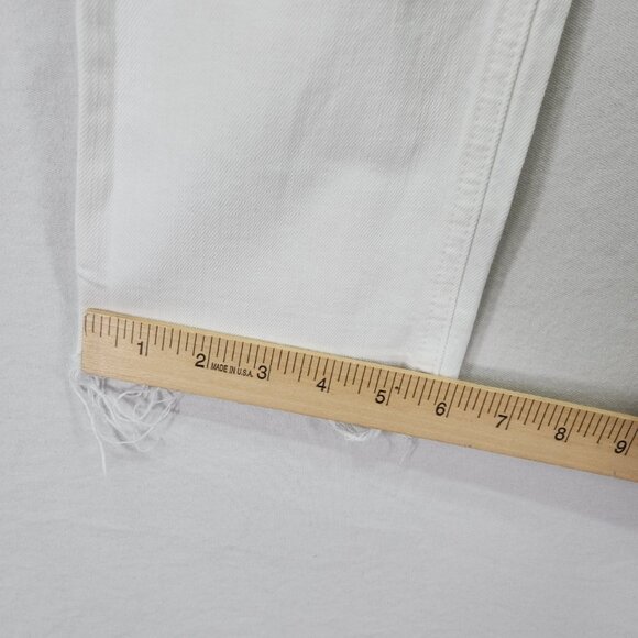 Current Elliott Jeans Womens 26 White Raw Straight High Waist Distressed Denim - Picture 12 of 14